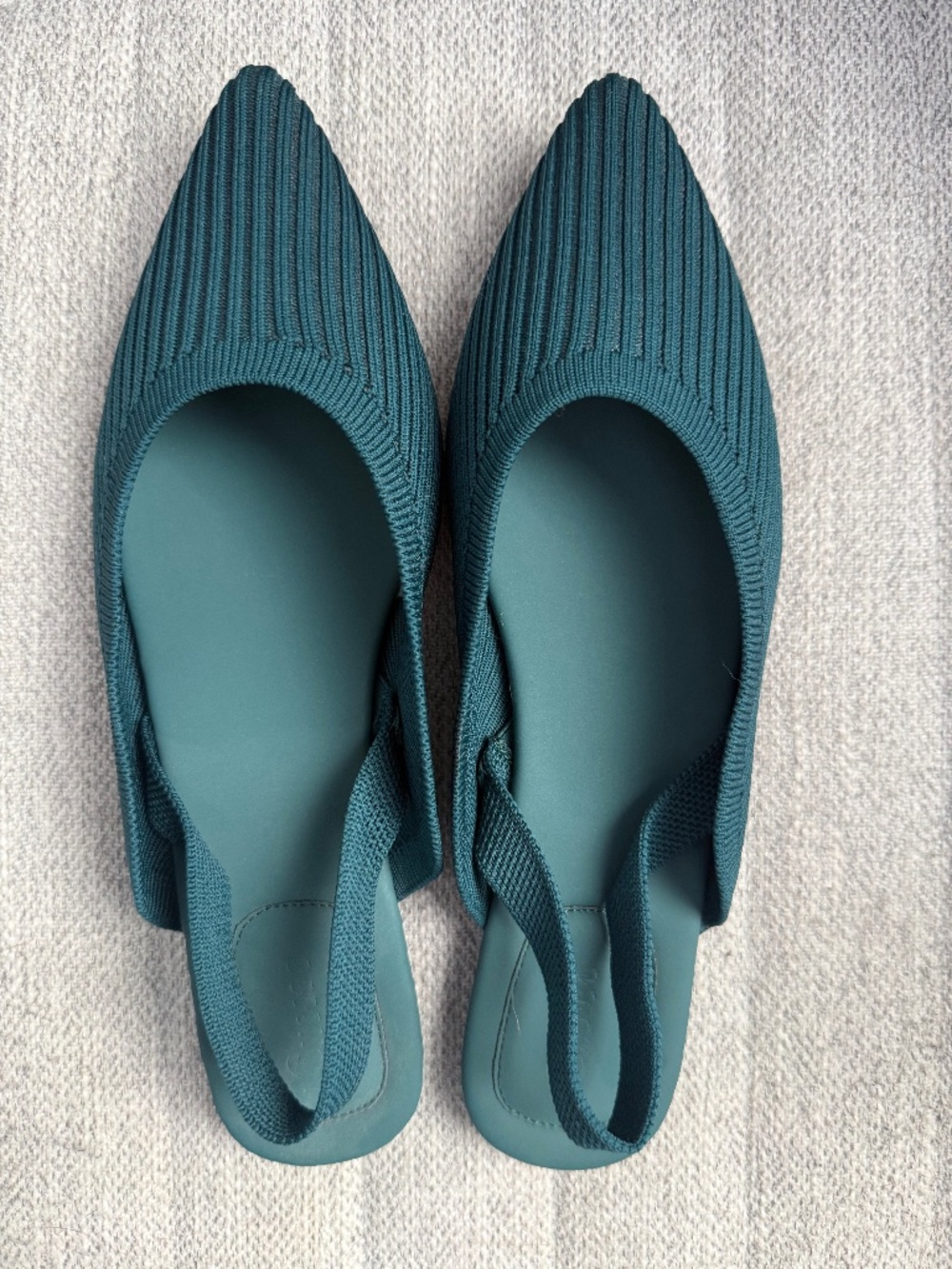 SHEIN Pointed Toe Teal Flats